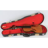 A 19th century continental violin, with 36cm maple back and spruce belly, bears label "Nicolaus