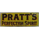 A Pratt's Perfection Spirit single sided porcelain enamel advertising sign, 46 x 132 cm.