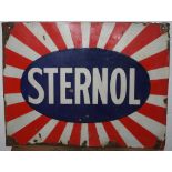 A Sternol double sided porcelain enamel advertising sign, 42 x 56 cm.