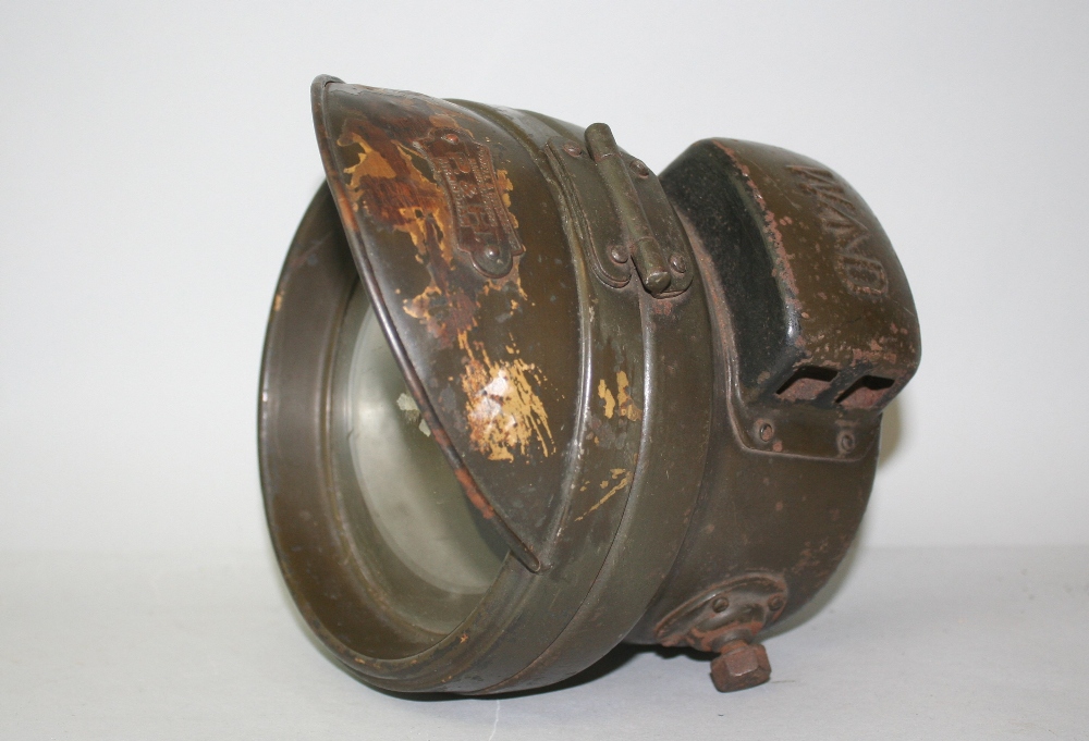 A P&H War Department acetalyne motorcycle headlamp, circa 1910/20