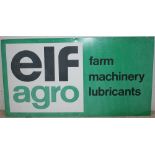 A elf agro farm machinery lubricants tin sign, 50 x 94 cm.