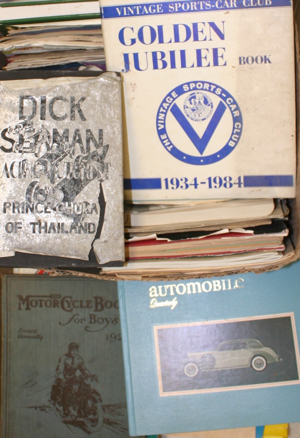A quantity of motoring books, to include Motorcycle Book for Boys 1928, Dick Seaman Racing, Motorist