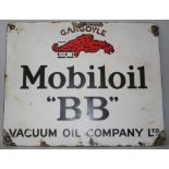 A Gargoyle Mobiloil "BB" single sided porcelain enamel sign, 23cm x 29cm