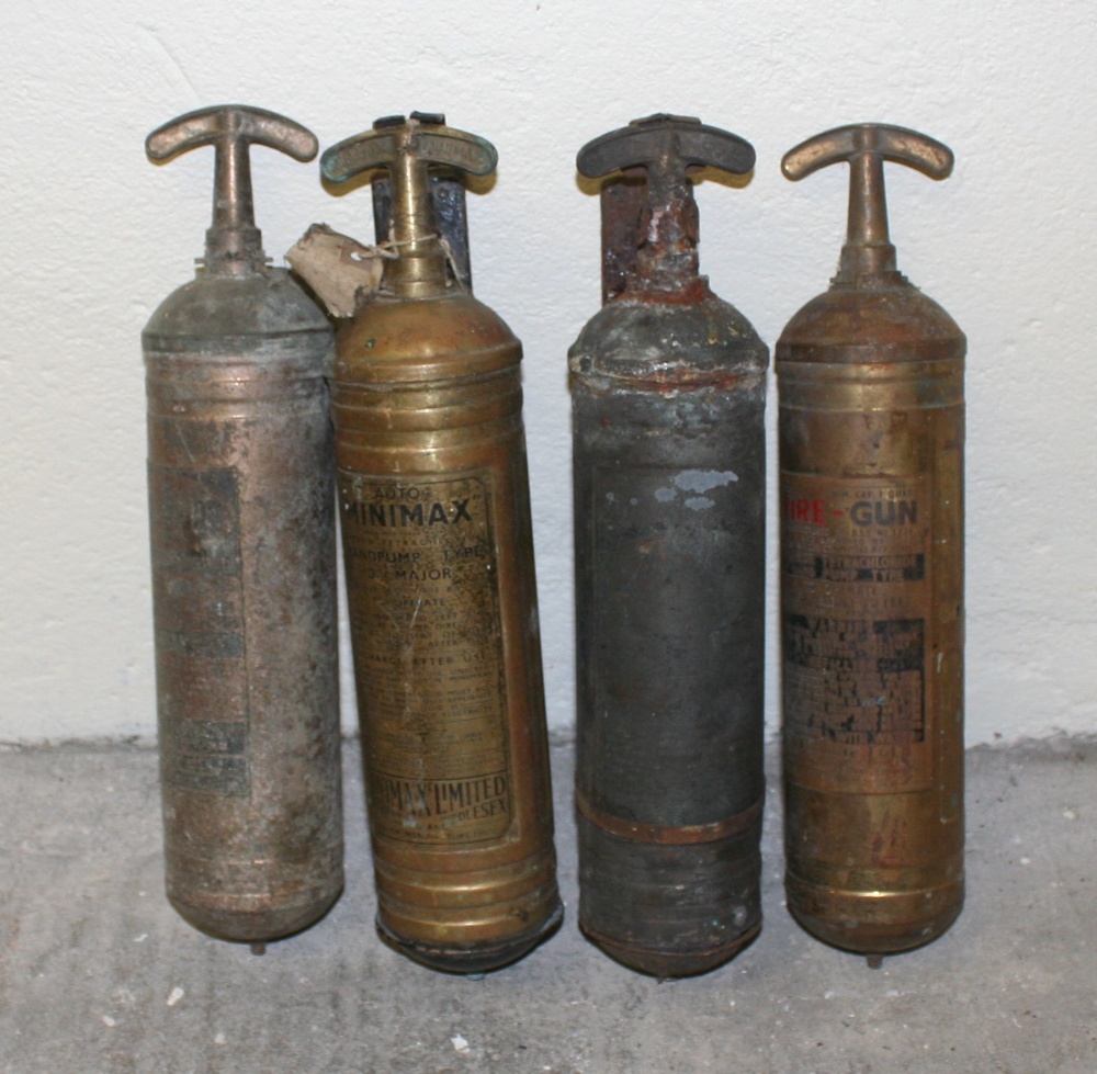 An Auto "Mini Max" handpump type 'D' fire extinguisher, and three other similar examples (4)