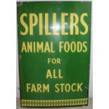 A Spillers Animal Foods for all farm stock, single sided porcelain enamel advertising sign, 122cm