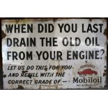 A large Gargoyle Mobiloil single sided porcelain enamel advertising sign, 76 x 114 cm.