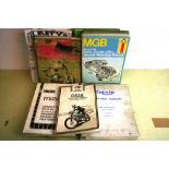 Various workshop manuals to include; Ossa 125-250, 1971 - 76 and Triumph 650 cc.