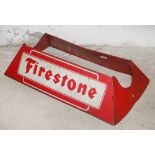 A Firestone articulated enamel tyre support sign, 44cm x 14cm