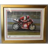 "Double Dutch", a Carl Fogarty Limited Edition print 575/850, after Ray Goldsbrough, signed in