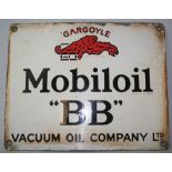 A Gargoyle Mobiloil "BB" single sided porcelain enamel sign, 23cm x 29cm