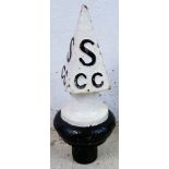 A Somerset County Council cast iron sign topper, height 44 cm.