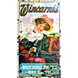 A rare Edwardian large Wincarnis single sided porcelain enamel advertising sign, 183 x 101 cm.