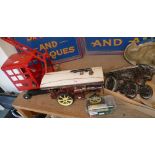 A Tri-ang crane, model traction engine and plaque and four die-cast models (4)