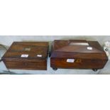 A tea caddy, with blending bowl together with rosewood box (2)