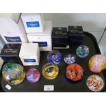 Eight Caithness paperweights (7 with boxes)