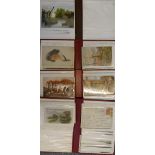 Four albums of postcards