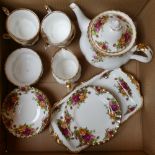 Royal Albert 'Old Country Roses' tea ware, including teapot