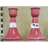 A pair of Ault pottery candlesticks