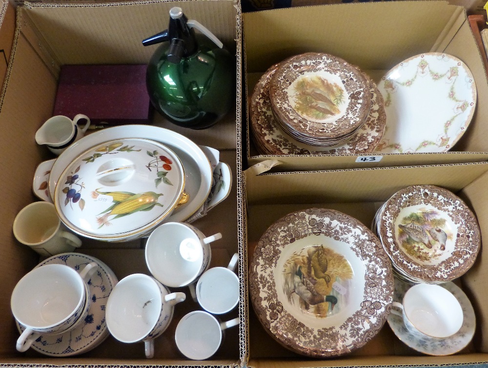 Dinnerware by Palissy (Game Series) together with Royal Worcester dinnerware, soda syphon, etc. (3)
