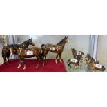 Beswick - Three Beswick horses together with four foals (7)