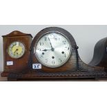 A Westminster chime mantle clock together with a inlaid mantle clock (2)