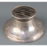 A silver and tortoiseshell inkwell of plain form Birmingham 1919 4 3/4" The liner is missing