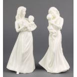 Two Royal Worcester figures - First Teddy 8 1/2" and First Kiss 8 1/2"