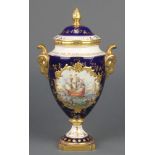 A Coalport commemorative vase and cover to celebrate the 350th Anniversary of the Sailing of the