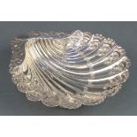 A Victorian silver repousse shell dish floral decoration,Makers Atkin Bros Sheffield 1896 102 grams