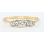 An 18ct yellow gold diamond ring size O