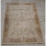 A yellow ground Aubusson style rug 79" x 54"