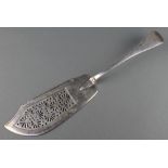 A Victorian silver fish slice pierced scroll decoration Maker francis Higgins London 1859