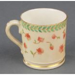 A Royal Worcester blush porcelain box decorated with spring flowers 2 1/2" and a miniature cup