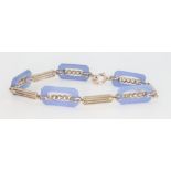 A 9ct yellow gold hardstone bracelet