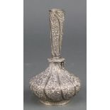 A Persian silver vase with floral decoration 108 grams 5"