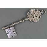 A Sterling silver Masonic Treasurers collar jewel in the form of a key 44 grams