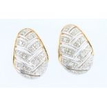 A pair of 14ct yellow gold diamond earrings