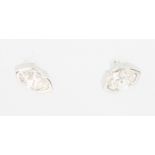 A pair of 18ct white gold marquise cut diamond ear studs, each approx 0.2ct