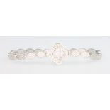 A silver and cubic zirconia bracelet with fancy clasp