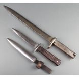 A First World War German fighting dagger the blade marked Gottlieb Hammesfahr Solingen with 6" blade