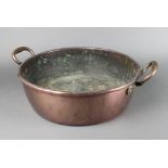 A 19th Century copper twin handled preserving pan 16"