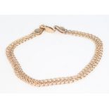 A 9ct yellow gold flat link bracelet, 3 grams