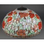 A Liberty's style lead glazed finished light shade 10"h x 21 1/2" diam.