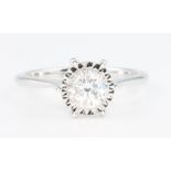 An 18ct white gold single stone diamond ring approx. 0.7ct, size L