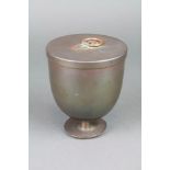 An 18th/19th Century domed copper ice cream/jelly mould 6 1/2" complete with lid The base is