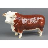 A Beswick figure - Hereford bull Champion of Champions 5" Left horn is chipped