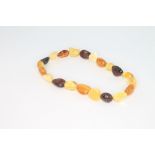 A natural amber bead bracelet