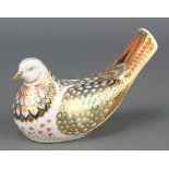 A Royal Crown Derby Imari pattern pigeon paperweight with gold stopper 6"