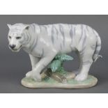 A Lladro figure of a snow tiger 9"