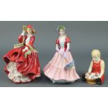 Two Paragon figures - Lady Sybil 7 1/2" and Pals 4" and a Royal Doulton figure Top O'The Hill HN1834